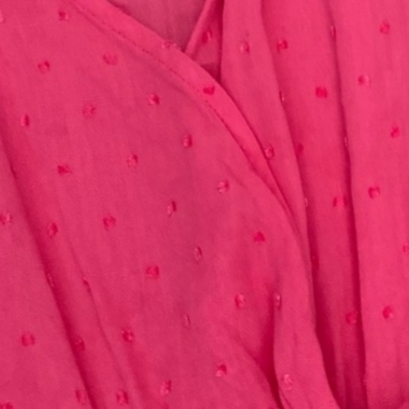 Torrid Coral Pink Clip Dot Surplice Tulip Dress with Pockets 2X 18/20 NWT - Picture 9 of 12